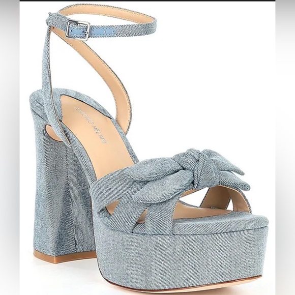 ANTONIO MELANI Shoes - Antonio Melani Bindi Denim Bow Platform Dress Sandals Size 8